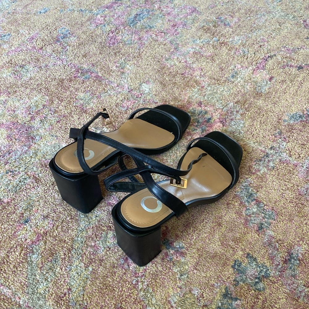 Black block heels